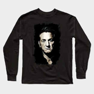 Sean Penn Abstract Portrait Fan Art Tribute to a Legend Long Sleeve T-Shirt